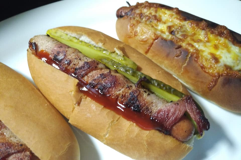Illustration for article titled Farscythes fault. Bacon wrapped hotdogs.